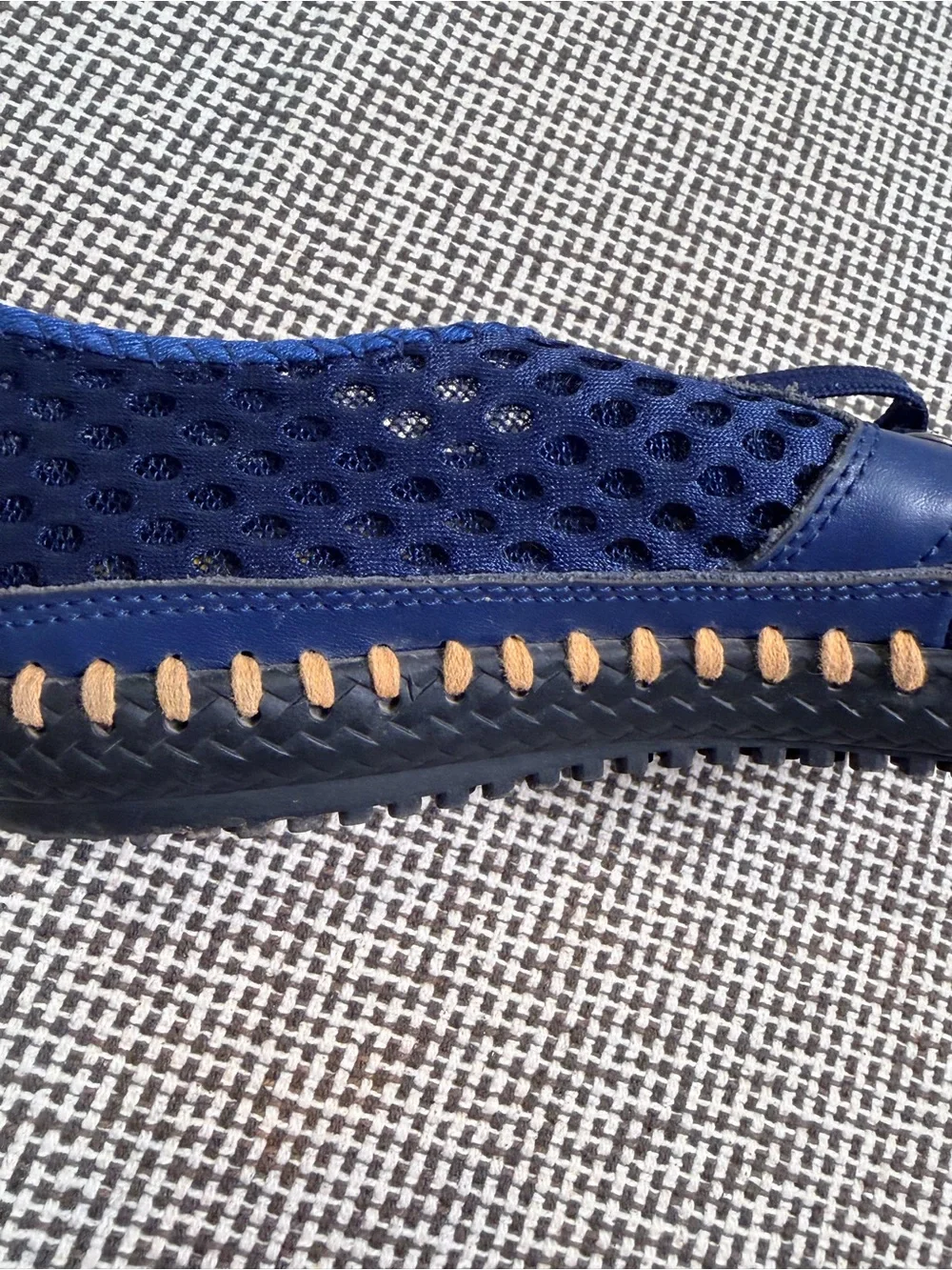 Women’s Navy Blue Breathable Mesh Nautical Lace-Up Shoes